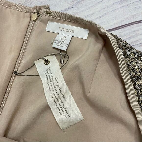 Chico’s Sequin Pencil Stephanie Skirt Gold New Size 3 = XL - Picture 8 of 8